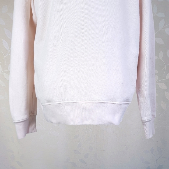 A.L.C. Connor Retro Preppy Open Collar Cotton Sweatshirt w/ Pockets Pale Pink - Picture 11 of 14